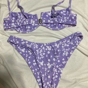 purple bathing suit